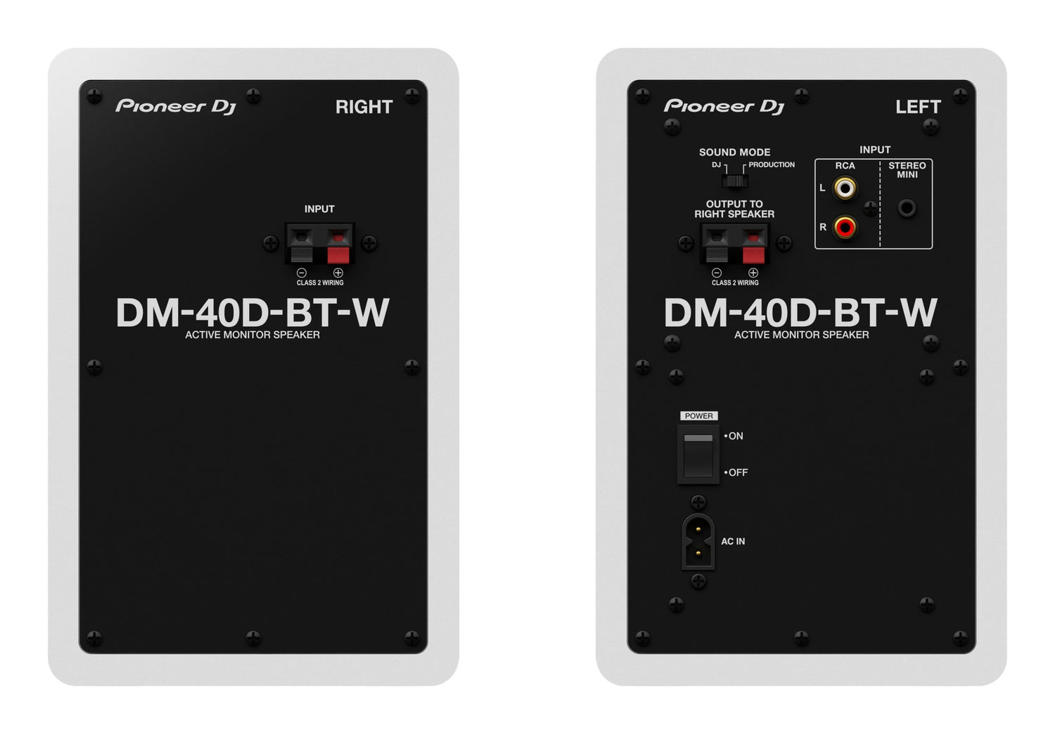 Pioneer DJ DM-40D-BT-W Studiomonitorer med Bluetooth (vit)