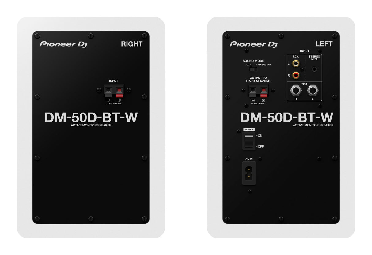 Pioneer DJ DM-50D-BT-W Studiomonitorer med Bluetooth (vit)