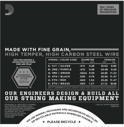 Daddario ECG24 gitarrsträngar (Jazz Light, 11-50)