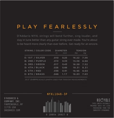 Daddario NYXL gitarrsträngar 3-pack (10-46)