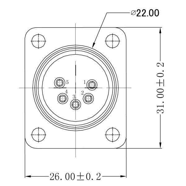 Enova 5-Pin XLR han chassistik, svart IP67 Outdoor