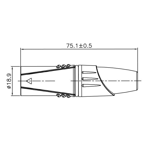Enova 3-Pin XLR han kabelkontakt, svart