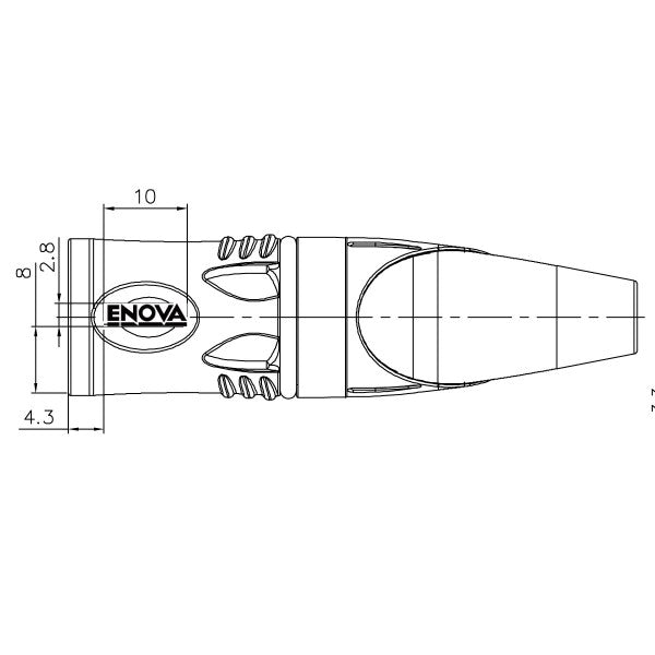 Enova 5 pol han XLR kabelkontakt, svart IP67 Outdoor
