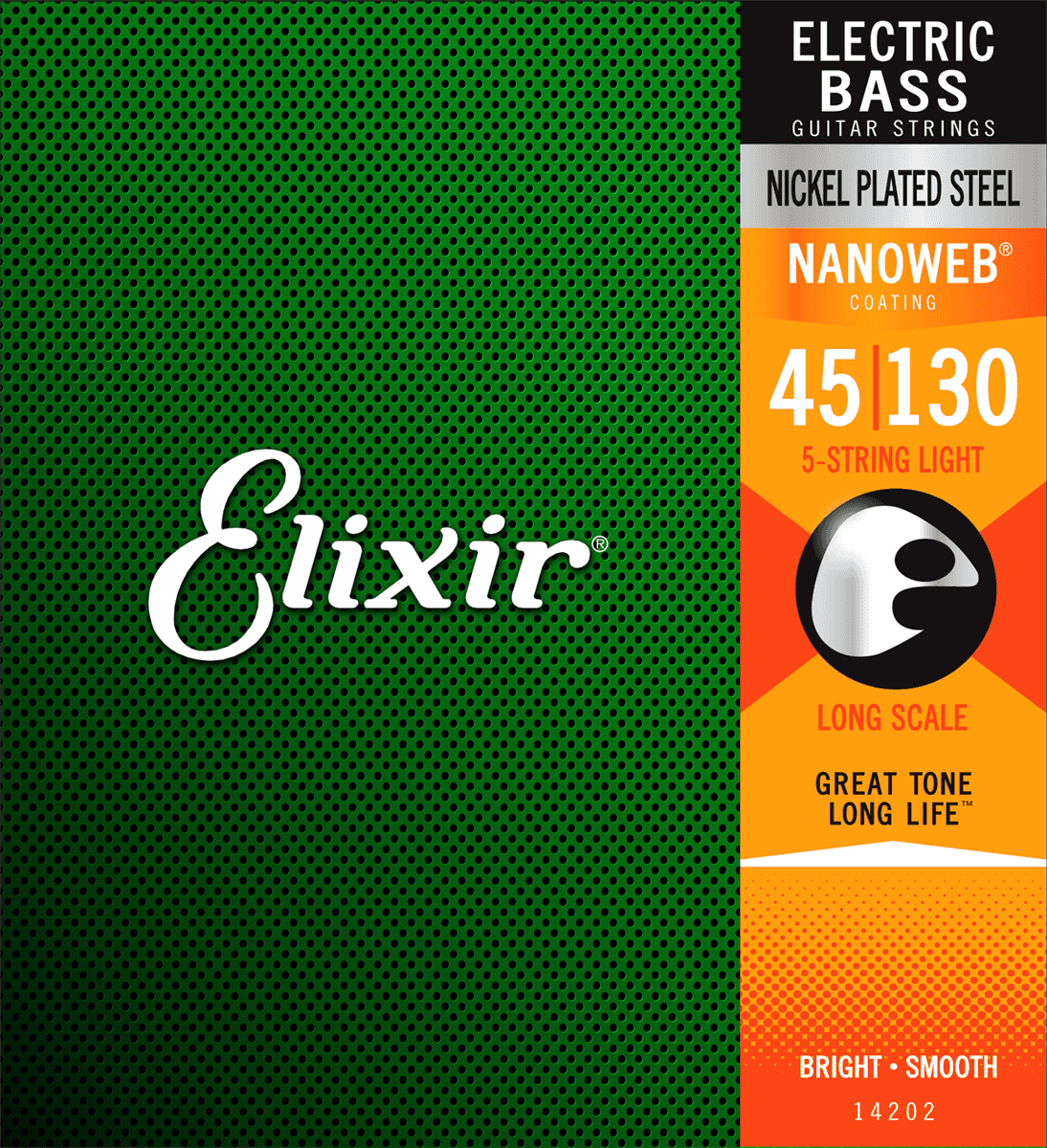 Elixir Nanoweb Nickel Bass Strings (Light, 5c, 45-130)