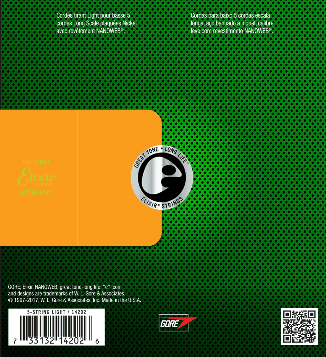 Elixir Nanoweb Nickel Bass Strings (Light, 5c, 45-130)