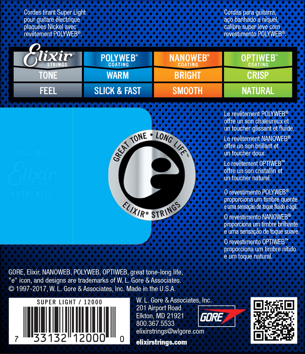 Elixir Polyweb Guitar Strings (Super Light, 09-42)