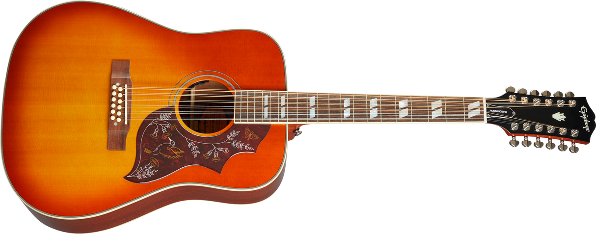 Epiphone Hummingbird 12-strängad Western gitarr ( Aged Cherry Sun)