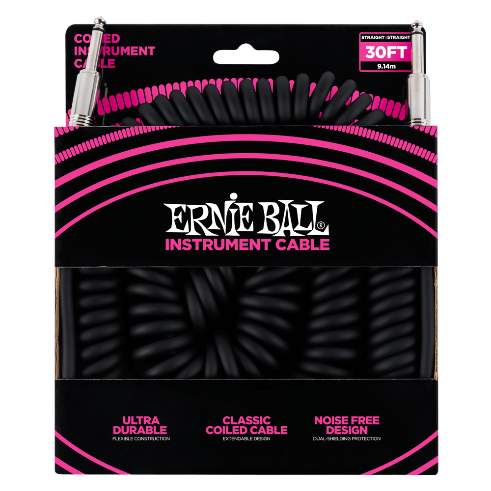 Ernie Ball 6044 gitarrkabel (svart, 9 m)