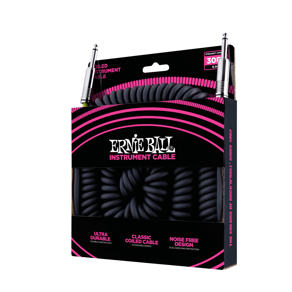 Ernie Ball 6044 gitarrkabel (svart, 9 m)