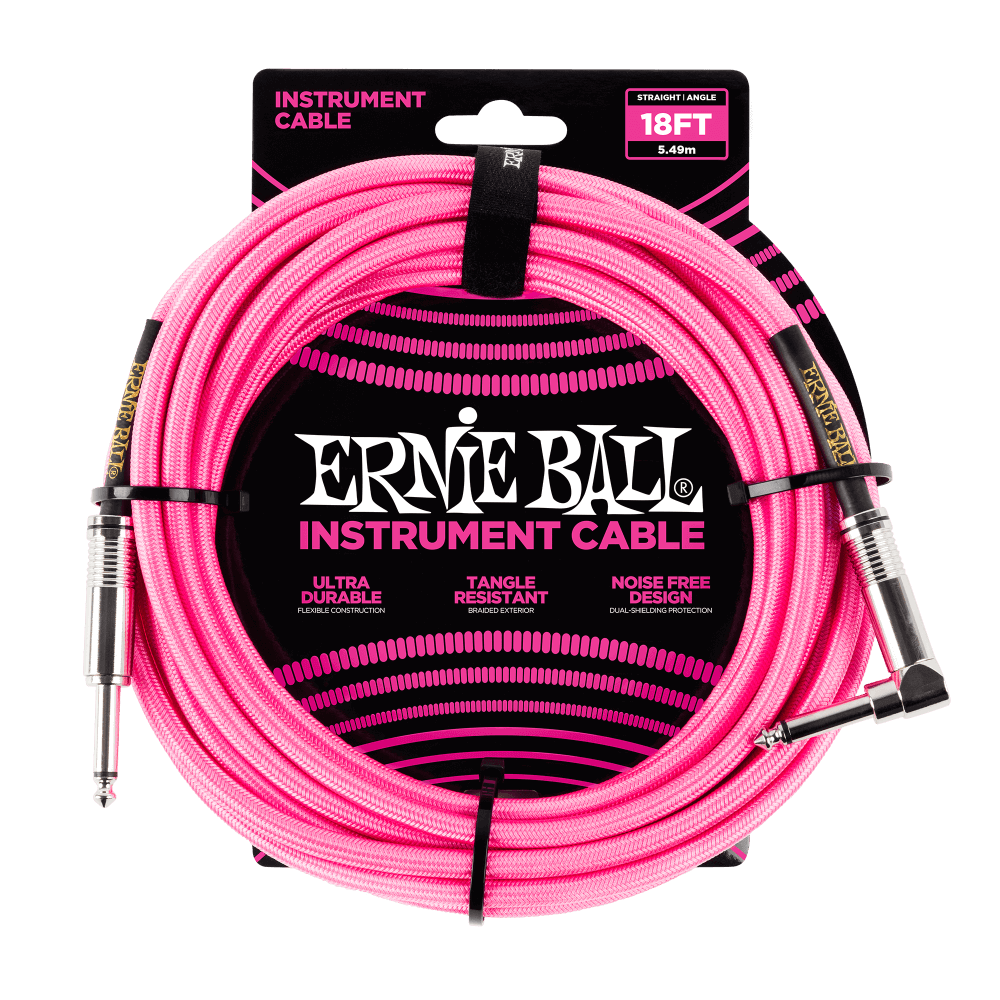 Ernie Ball 6083 gitarrkabel (rosa, 5,4 m)