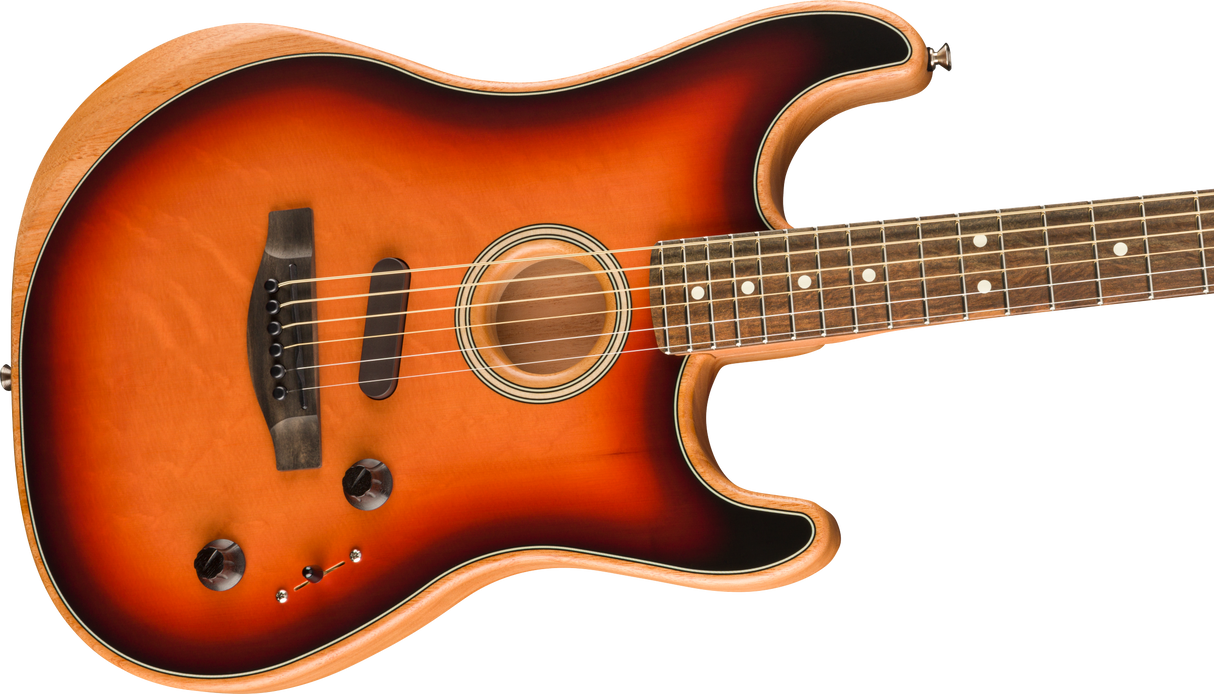 Fender American Acoustasonic Stratocaster elgitarr (3-färgad Sunburst )