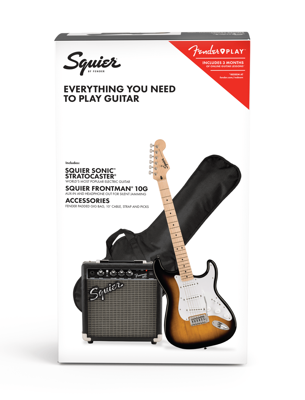 Fender Squier Sonic Stratocaster startpaket för elgitarr ( Sunburst )