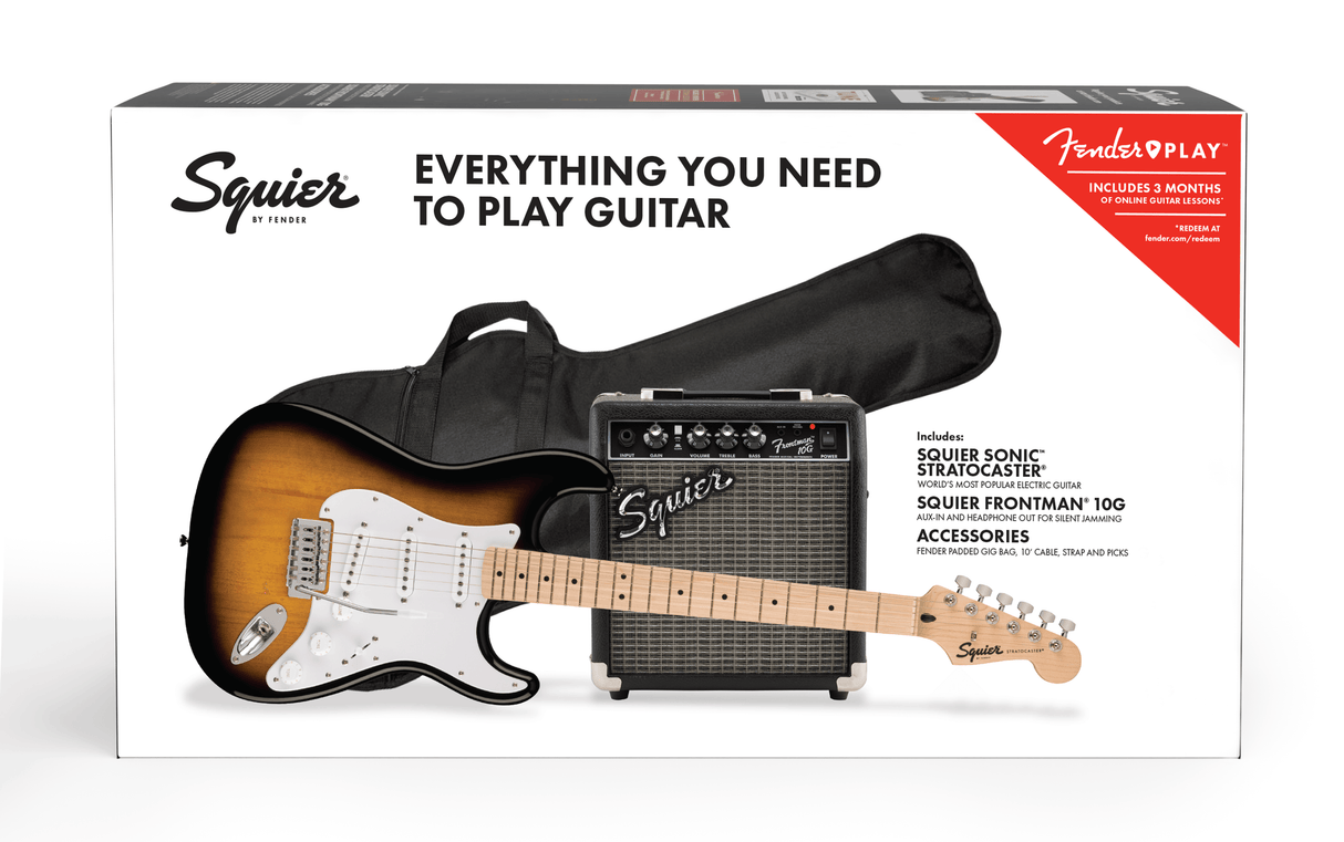Fender Squier Sonic Stratocaster startpaket för elgitarr ( Sunburst )