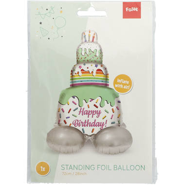 Folieballong "Grattis på födelsedagen!" Tårta (72 cm)