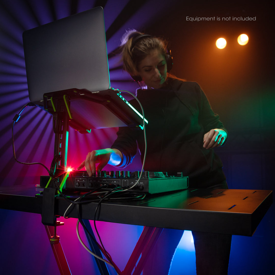 Gravity KSX 2 RD SET 2 - Dubbelt X-format keyboardstativ och stödhylla, set 2