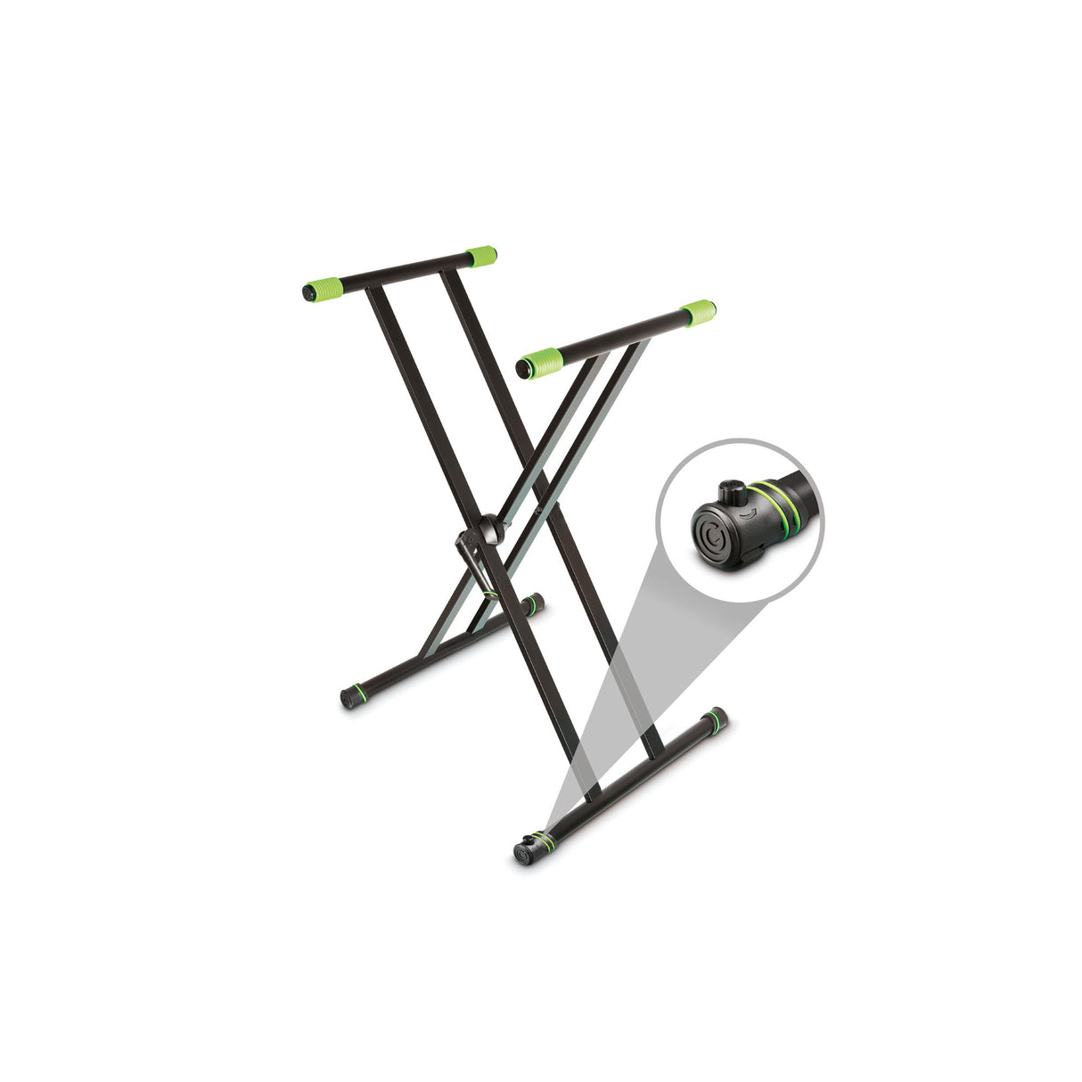 Gravity KSX 2 RD SET 2 - Dubbelt X-format keyboardstativ och stödhylla, set 2