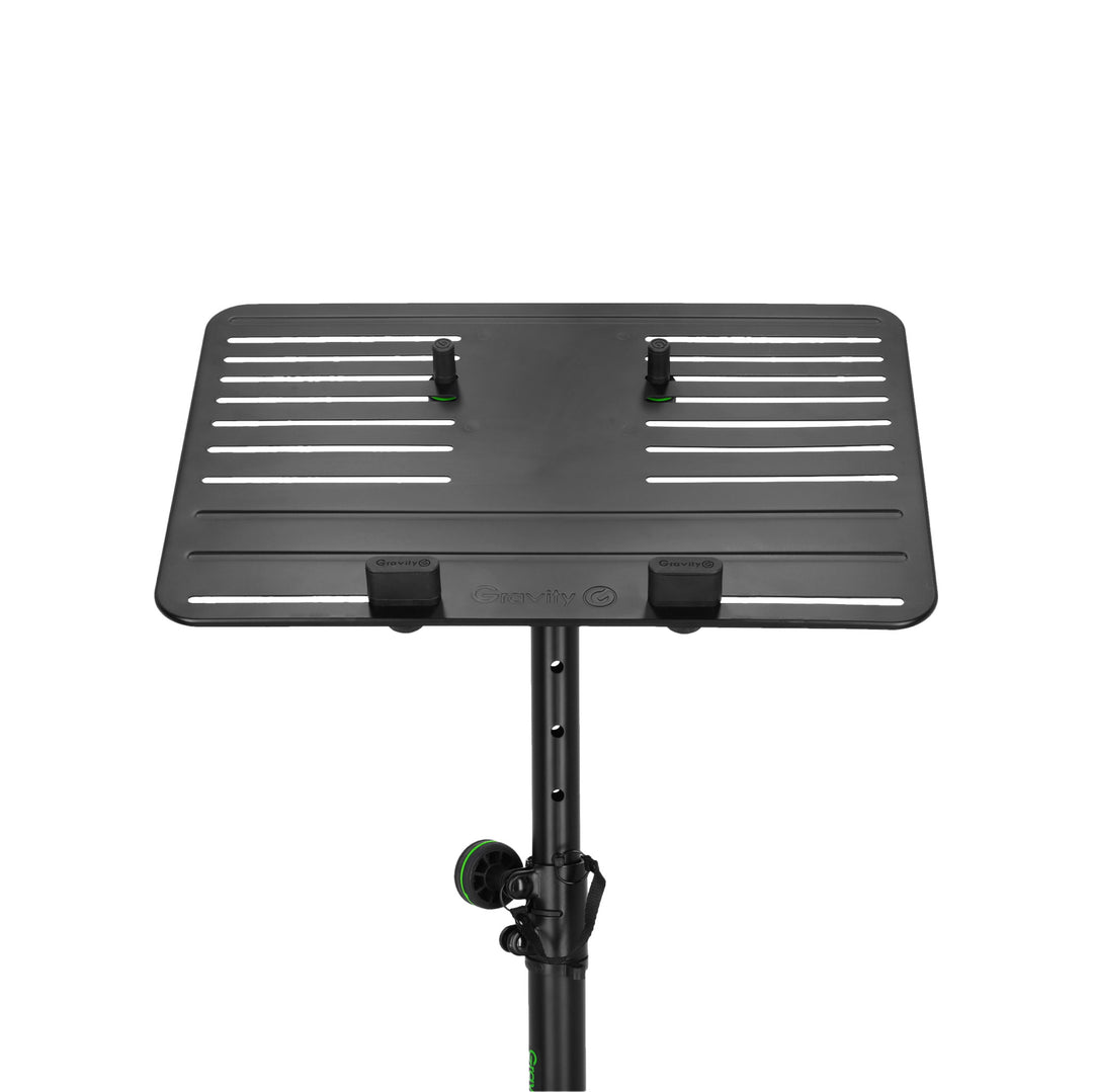 Gravity LTS T 02 B - Universell laptopstativ med justerbara hållpinnar och stålfot, svart
