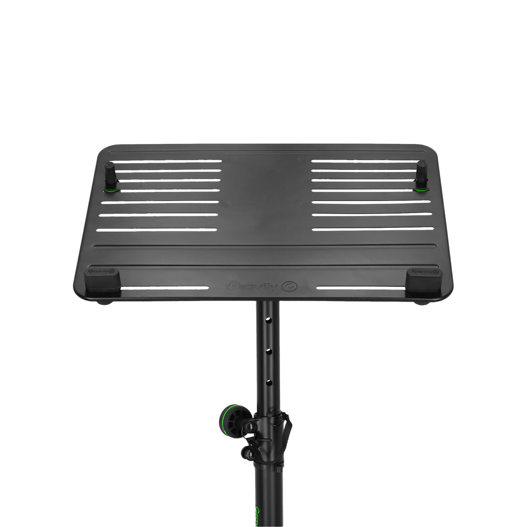 Gravity LTS T 02 B - Universell laptopstativ med justerbara hållpinnar och stålfot, svart