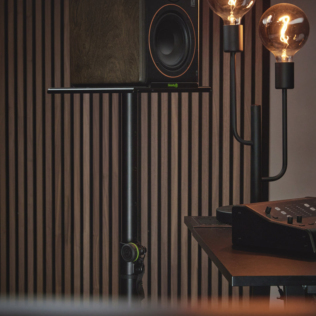 Gravity SP 3202 CS B - Högtalarstativ för studiomonitor med fyrkantig stålfot