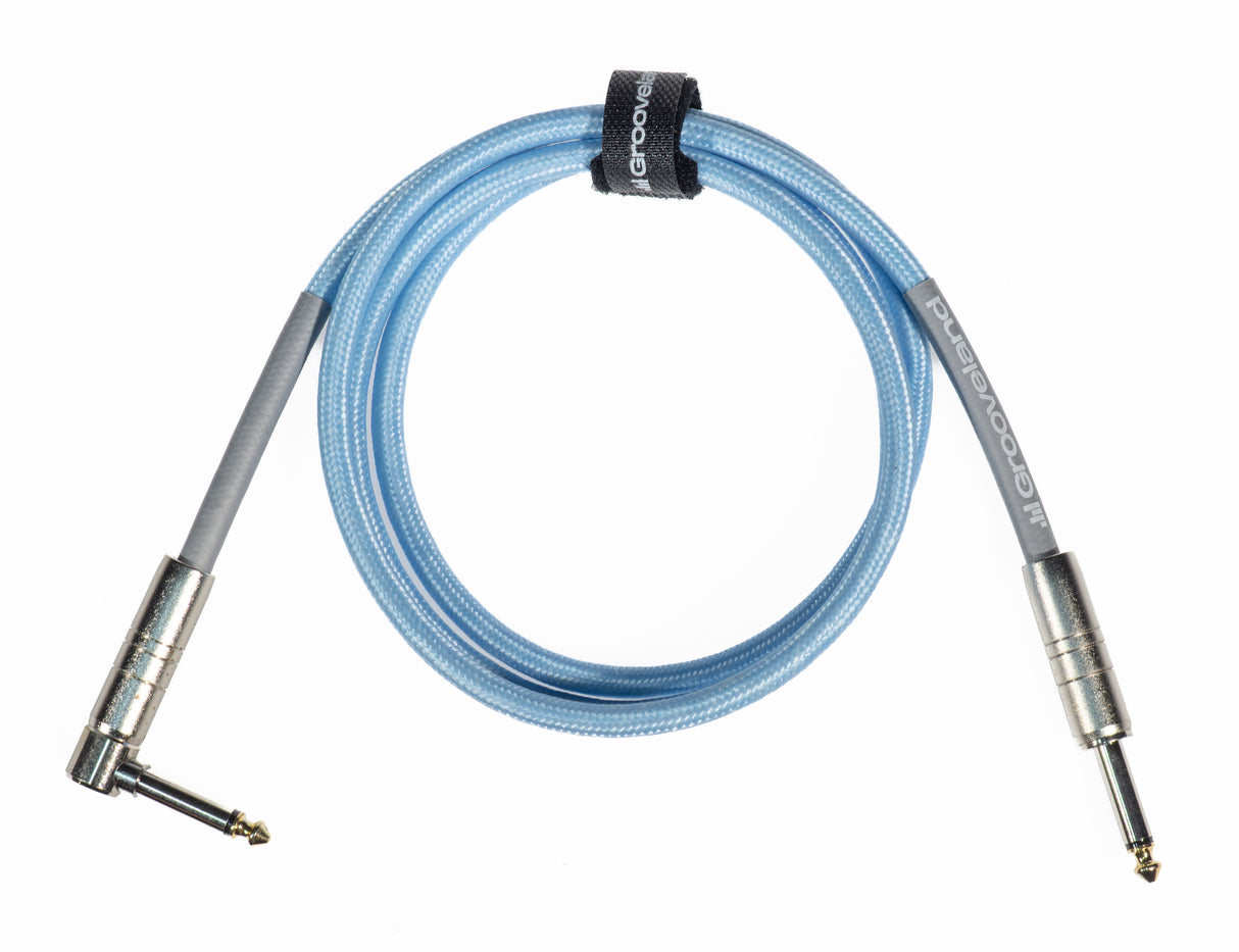 Grooveland Tweed Vinkel Gitarrkabel (1,5m - Blå)