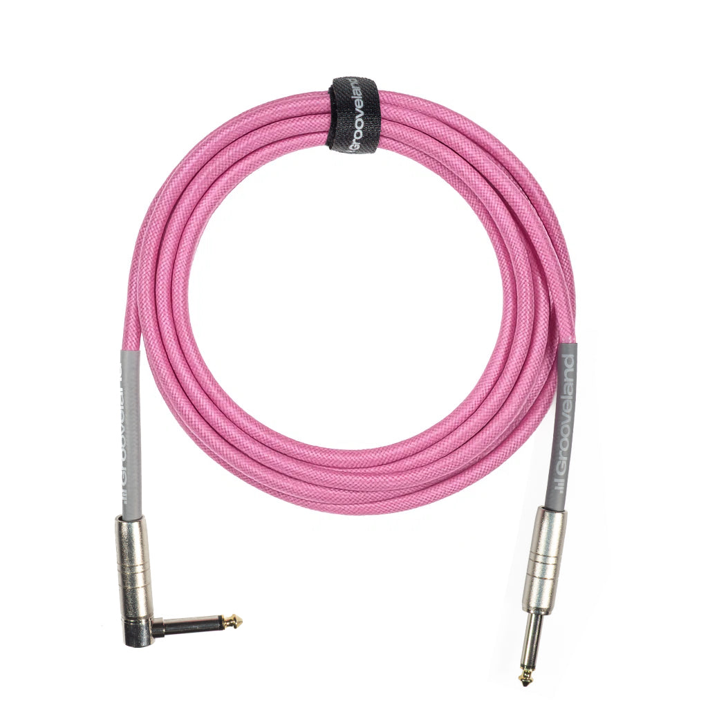 Grooveland Tweed Vinkel Gitarrkabel (3m - Pink)