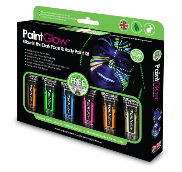Glow in Dark UV ansikts- och kroppsfärgset