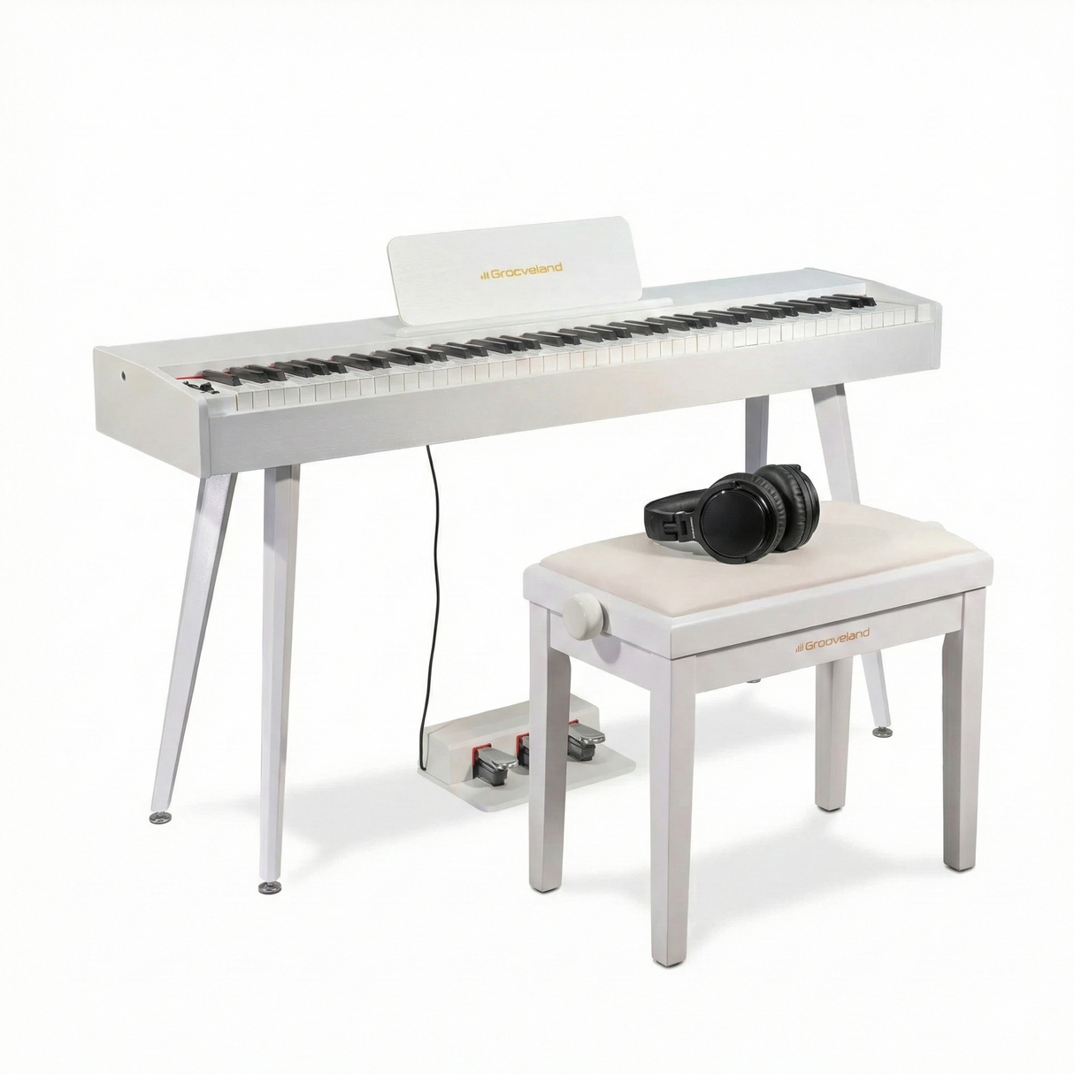 Grooveland DDP-140 Elpiano (Vitt) Paket