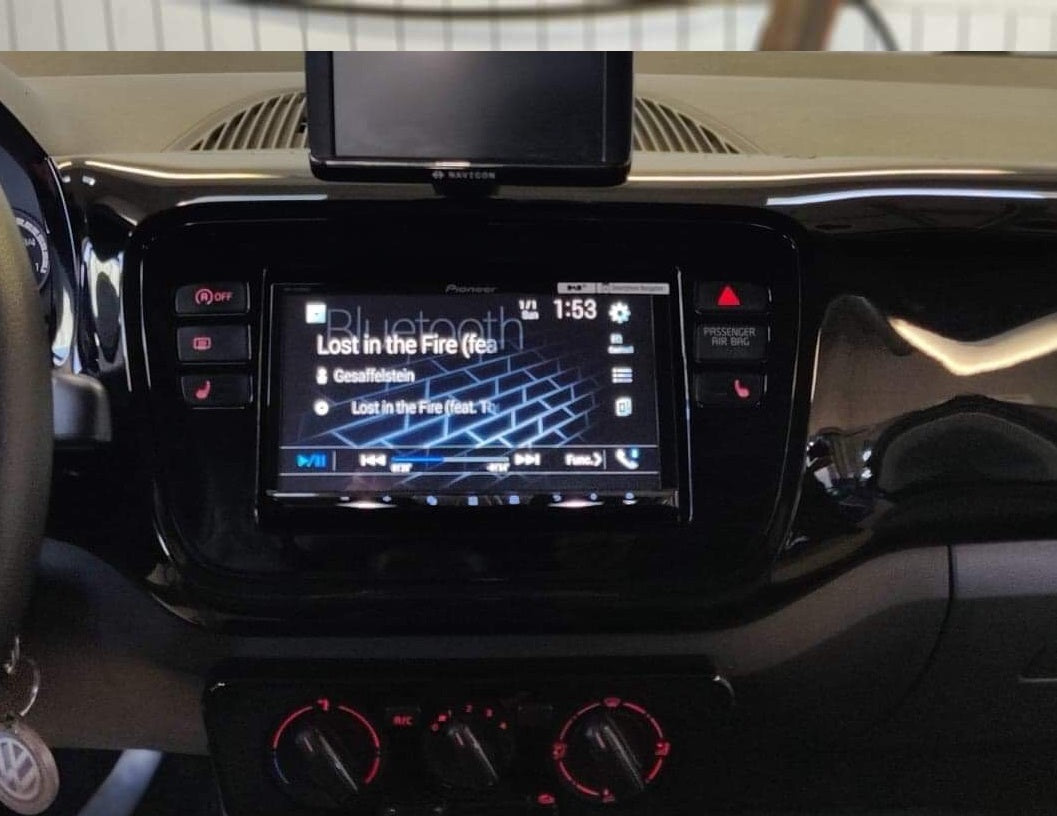 2-DIN ram för Mii, Citigo och uppåt (Blank Black)