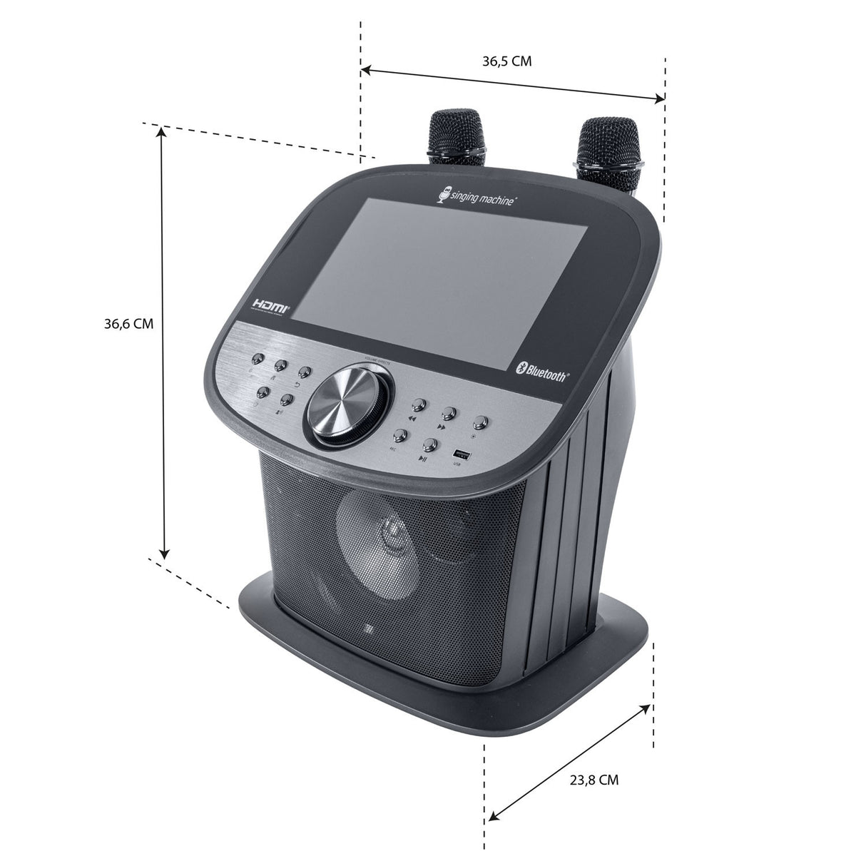 Bluetooth-högtalare med 2 mikrofoner (Svart)