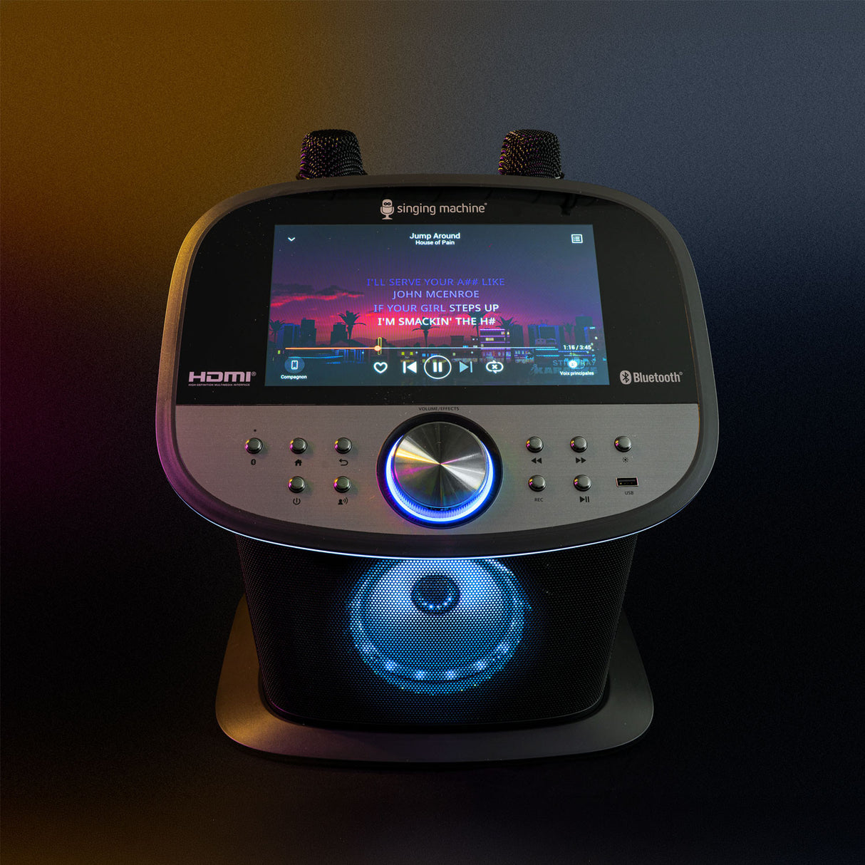 Bluetooth-högtalare med 2 mikrofoner (Svart)