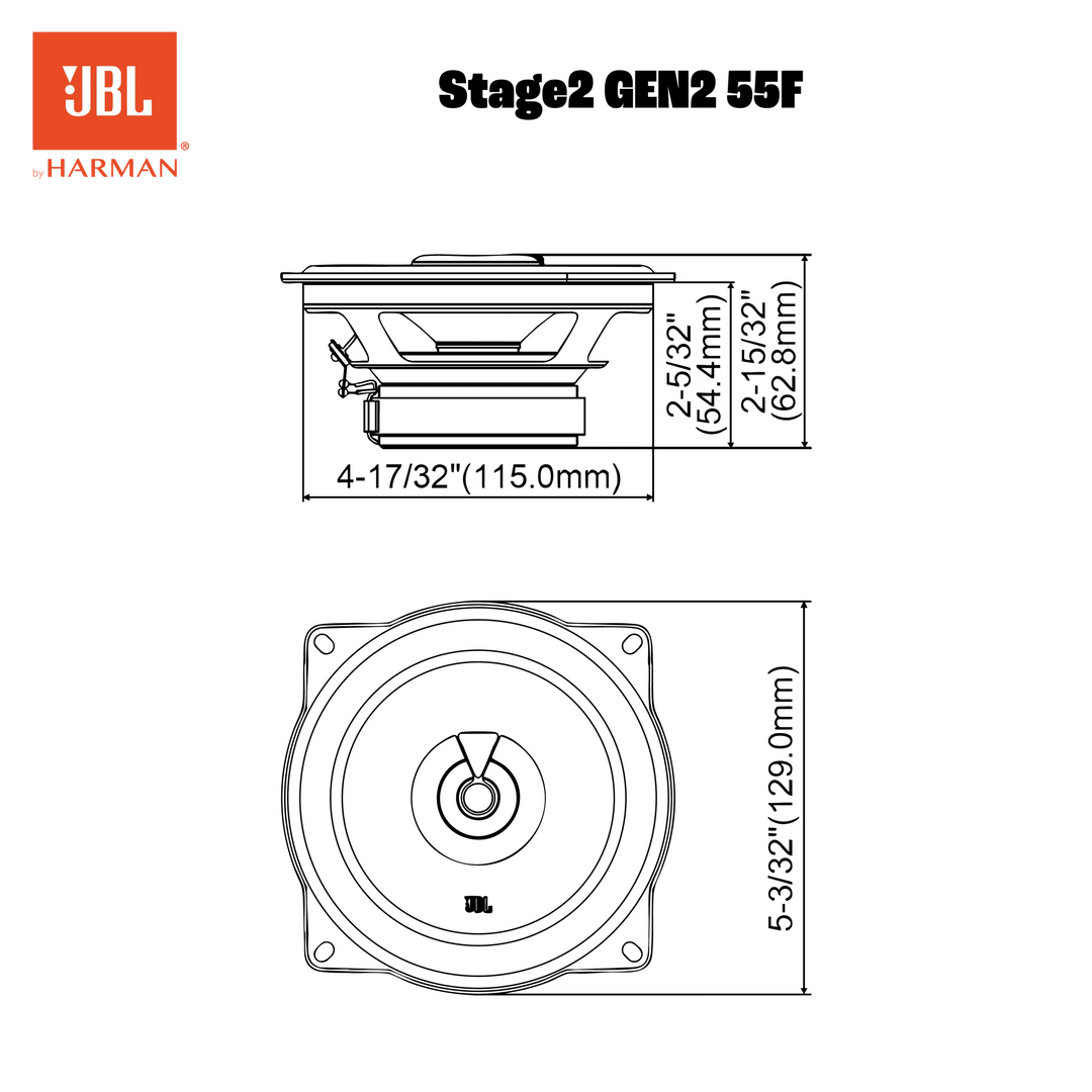 JBL Stage2 Gen2 55F 5,25" koaxiala bilhögtalare