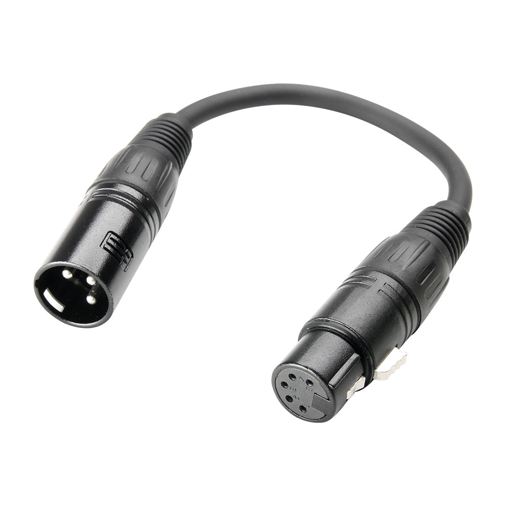 Adapterkabel DMX XLR hane 3-polig till XLR hona 5-polig