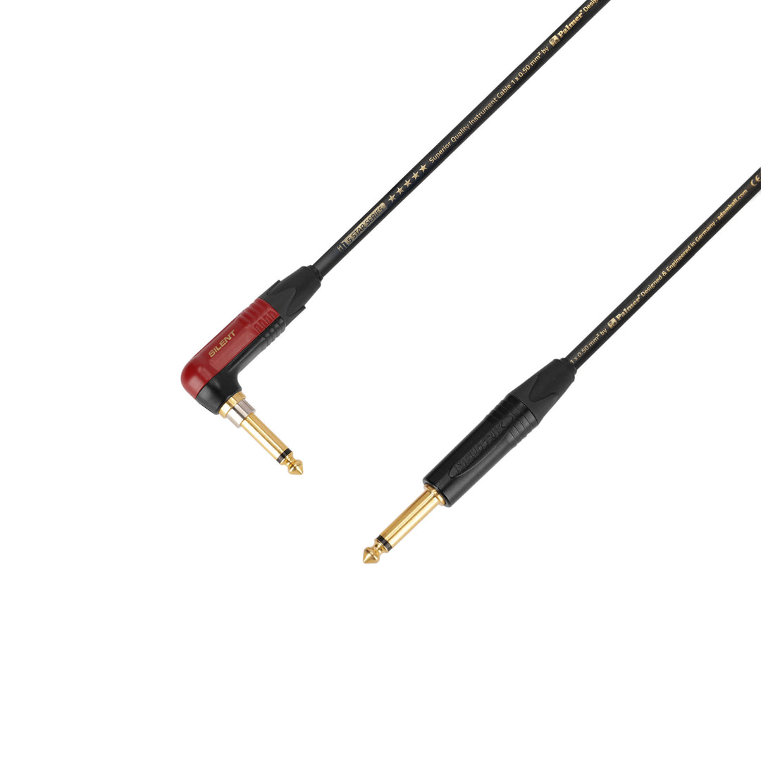 Adam Hall Cables 5 STAR IPR 0300 PALMER® CABLE SILENT - Instrumentkabel | Palmer® & Neutrik silentPLUG® vinklad jack x jack TS | 3 m