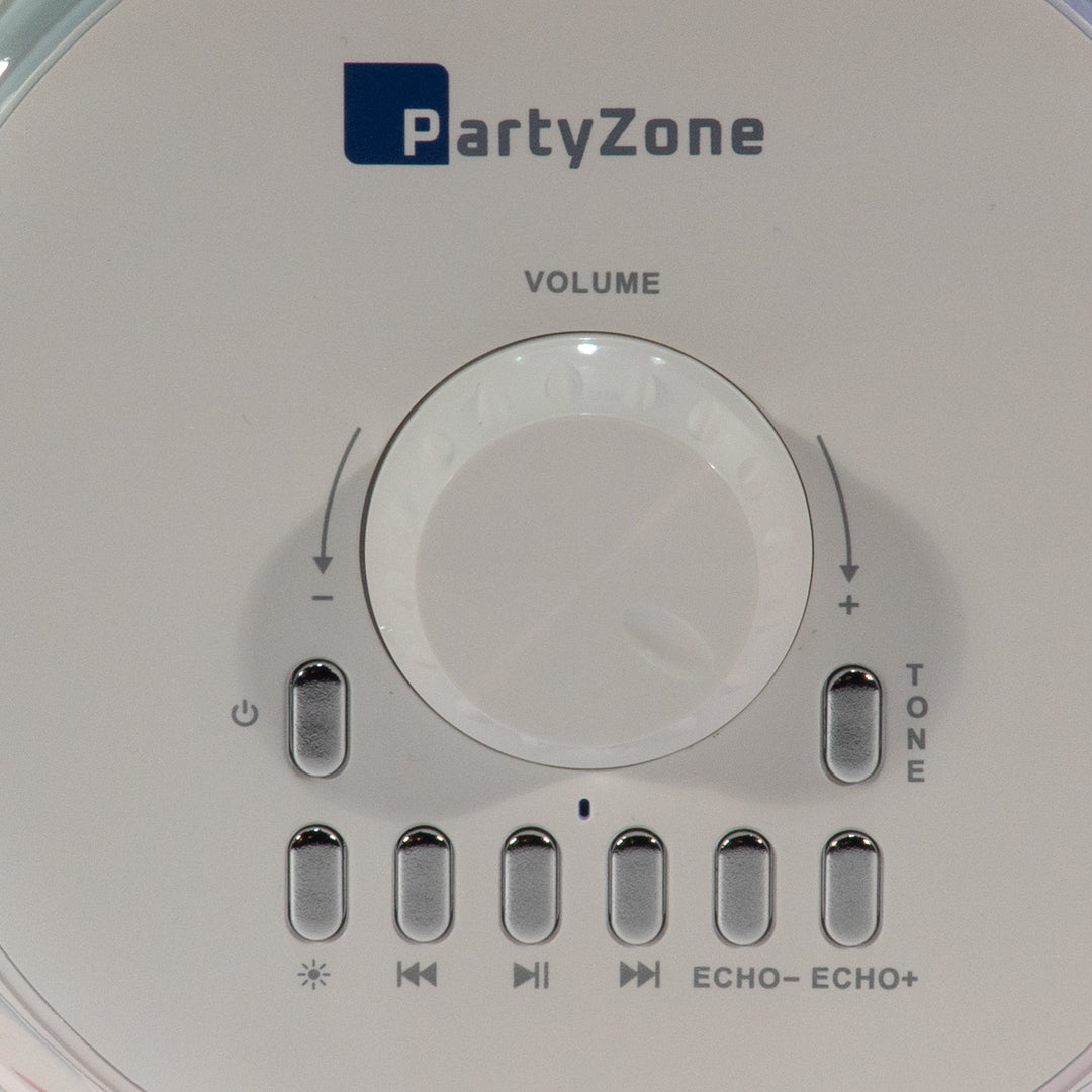 PartyZone Karaoke Set med 2 Mikrofoner (Vit)