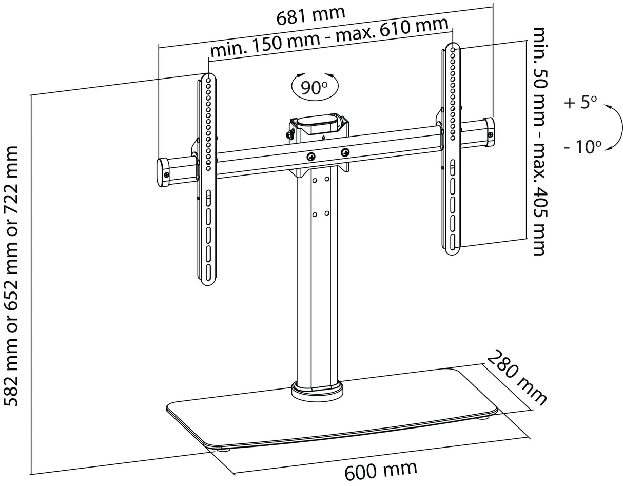 Tv stativ helt rörligt (32-65", 45 kg)