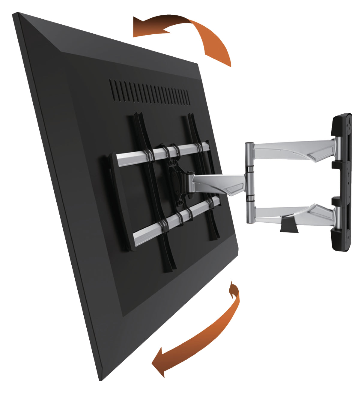 TV fäste helt rörligt (svart, silver, 42-70", 35 kg)