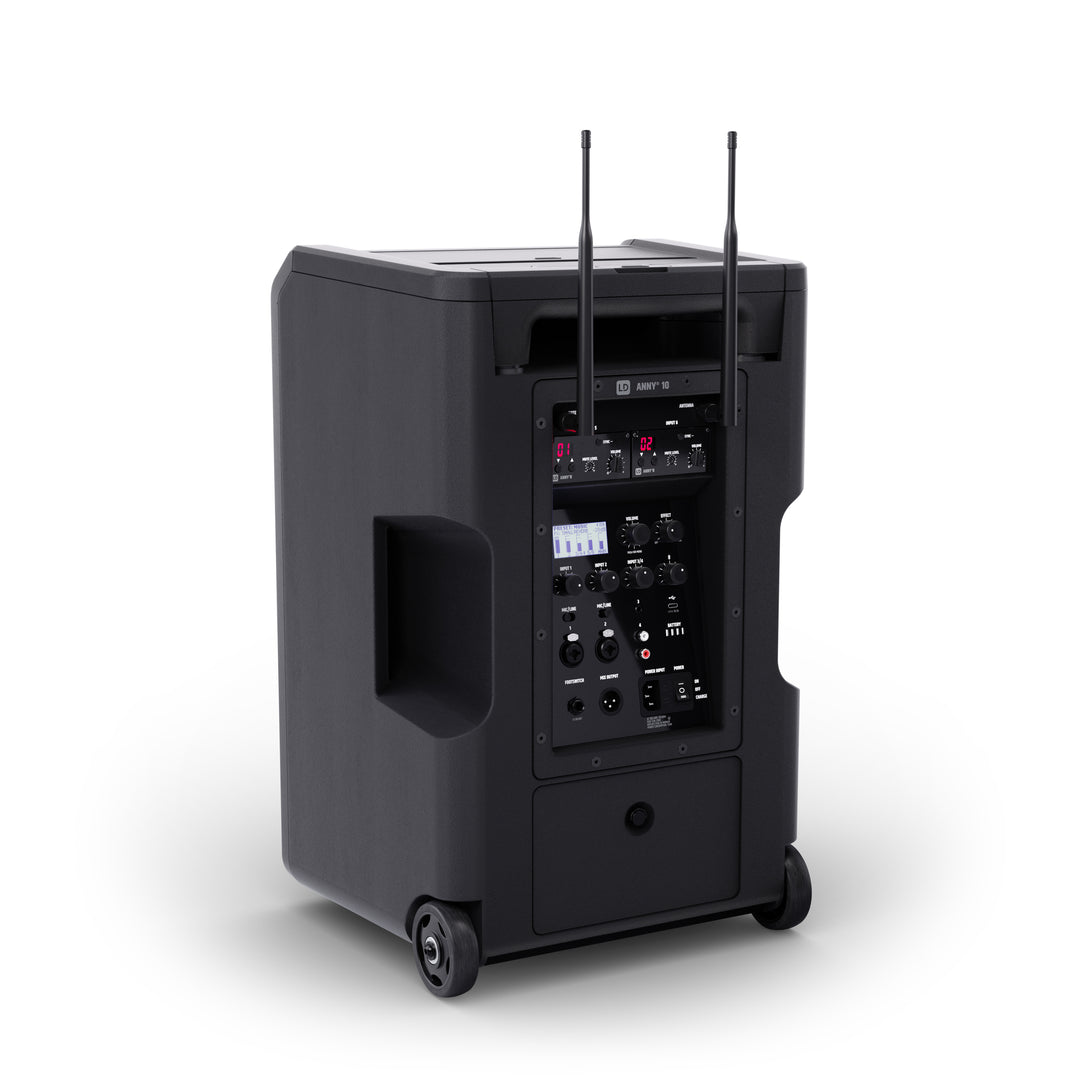 LD Systems ANNY® 10 BPH 2 B5 - 10" bärbart batteridrivet Bluetooth® PA-system med mixer och 2x headsetmikrofoner (inkl. bodypacks)