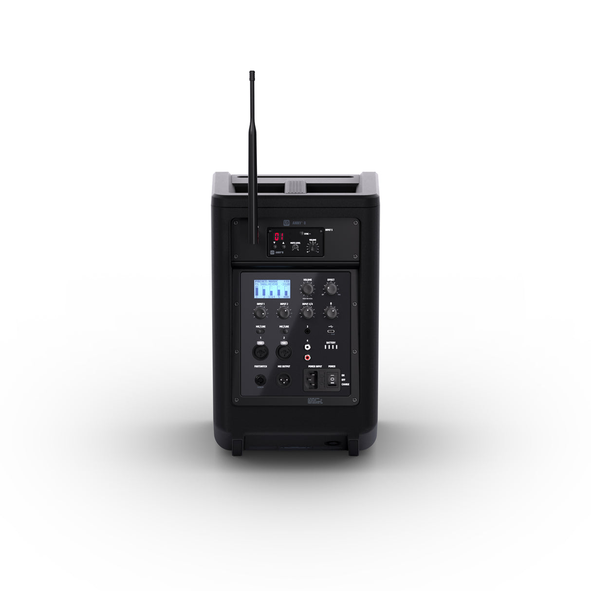 LD Systems ANNY® 8 BPH B5 - Portabel batteridriven Bluetooth® PA-högtalare med mixer och 1x headsetmikrofon (inkl. bodypack), Stage Black