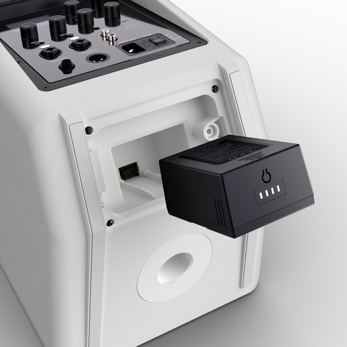 LD Systems ANNY® 8 BPH B8 W - Portabel batteridriven Bluetooth® PA-högtalare med mixer och 1x headsetmikrofon (inkl. bodypack), Ren vit