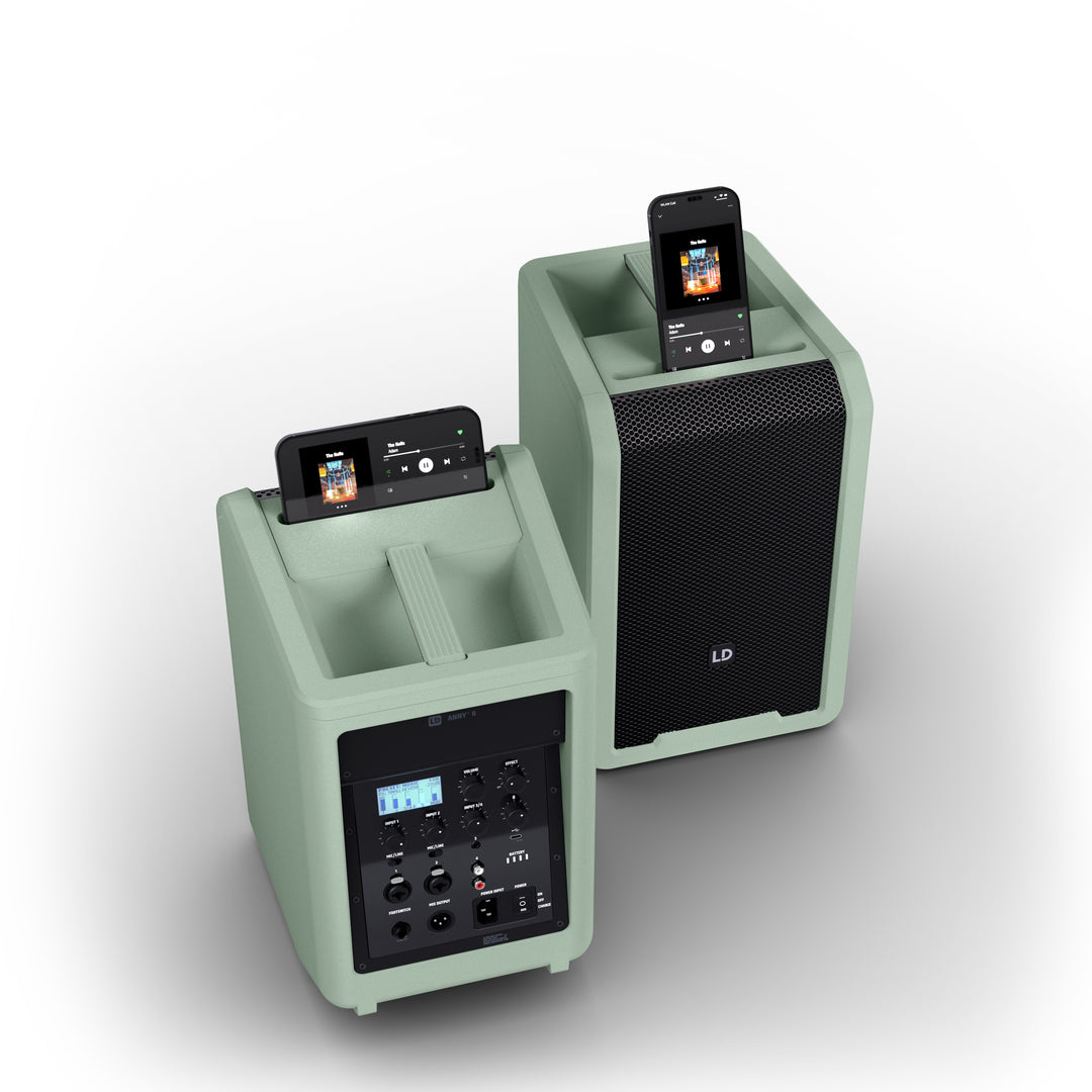 LD Systems ANNY® 8 GN - Portabel batteridriven Bluetooth® PA-högtalare med mixer, Adventure Green