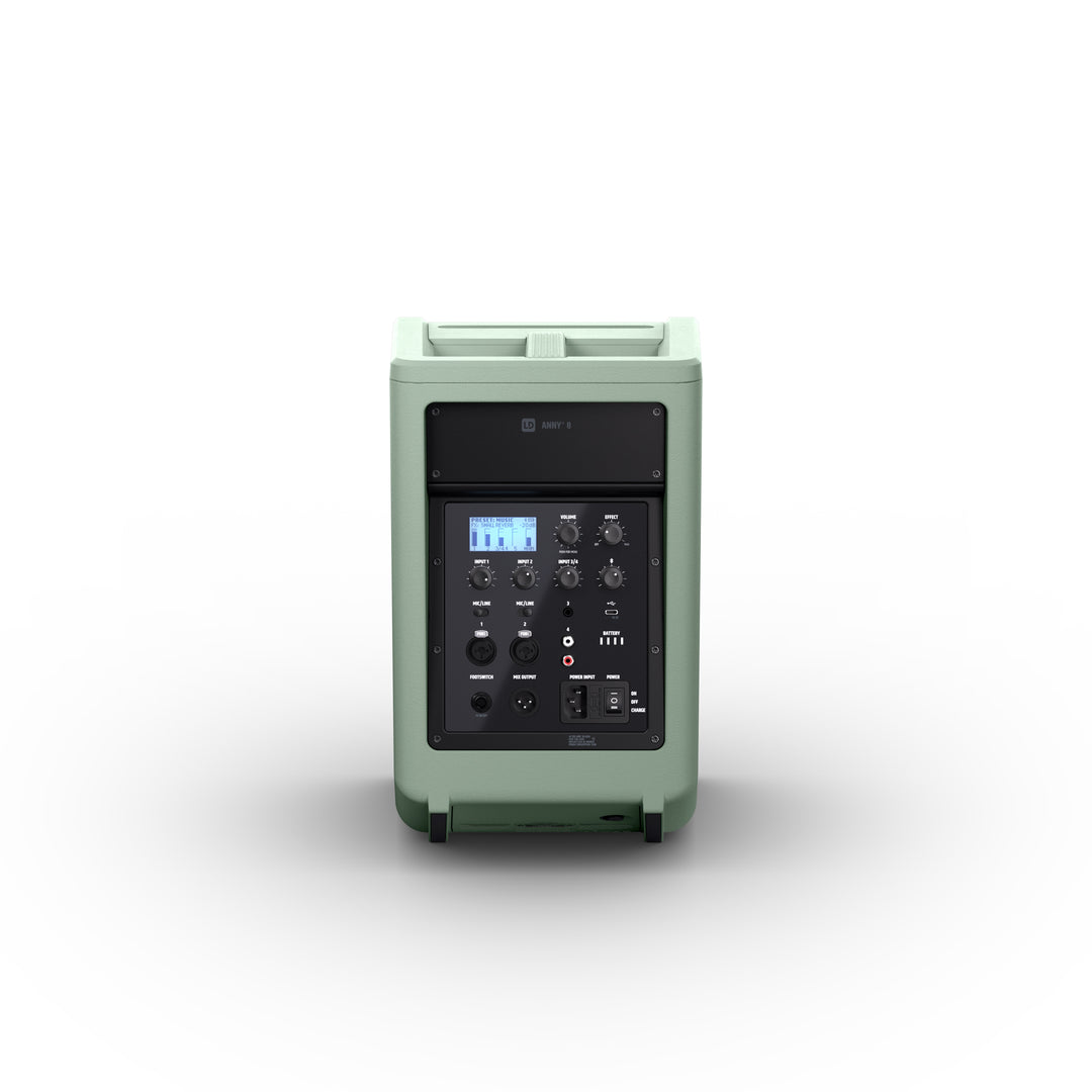 LD Systems ANNY® 8 GN - Portabel batteridriven Bluetooth® PA-högtalare med mixer, Adventure Green