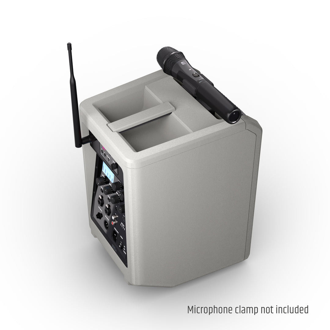 LD Systems ANNY® 8 HHD B5 G - Portabel batteridriven Bluetooth® PA-högtalare med mixer och 1x trådlös handhållen mikrofon, Urban Grey