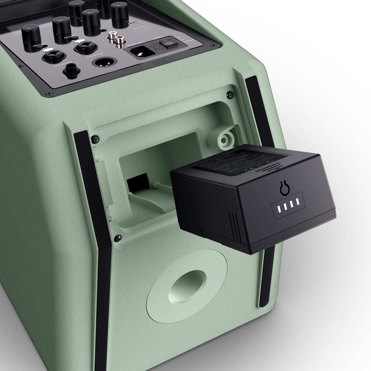 LD Systems ANNY® 8 HHD B6 GN - Portabel batteridriven Bluetooth® PA-högtalare med mixer och 1x trådlös handhållen mikrofon, Adventure Green