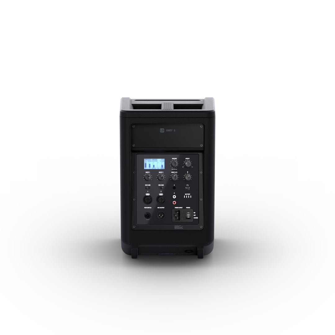 LD Systems ANNY® 8 - Portabel batteridriven Bluetooth® PA-högtalare med mixer, Stage Black