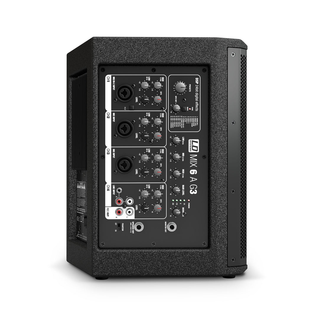 LD Systems MIX 6 A G3 - Aktiv 2-vägs högtalare med integrerad 4-kanals mixer