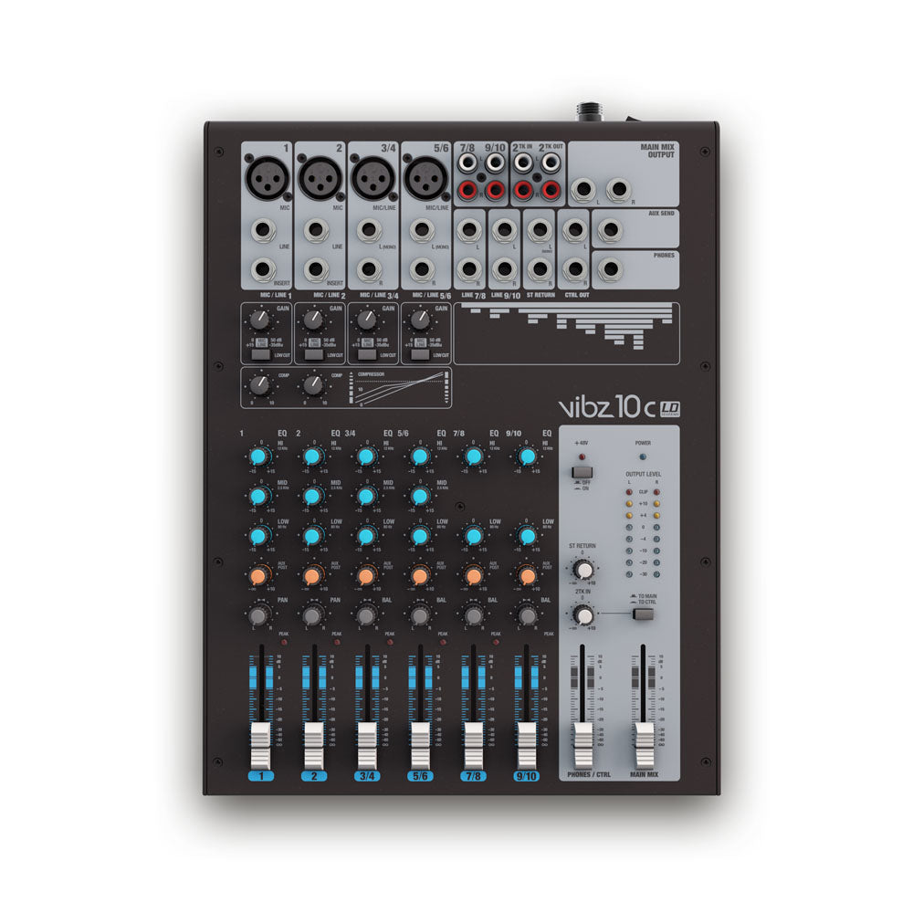 LD Systems VIBZ 10 C – 10-kanals mixerbord med kompressor