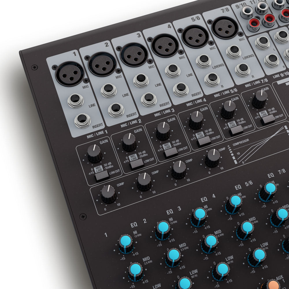 LD Systems VIBZ 12 DC - 12-kanals mixerkonsol med DFX och kompressor