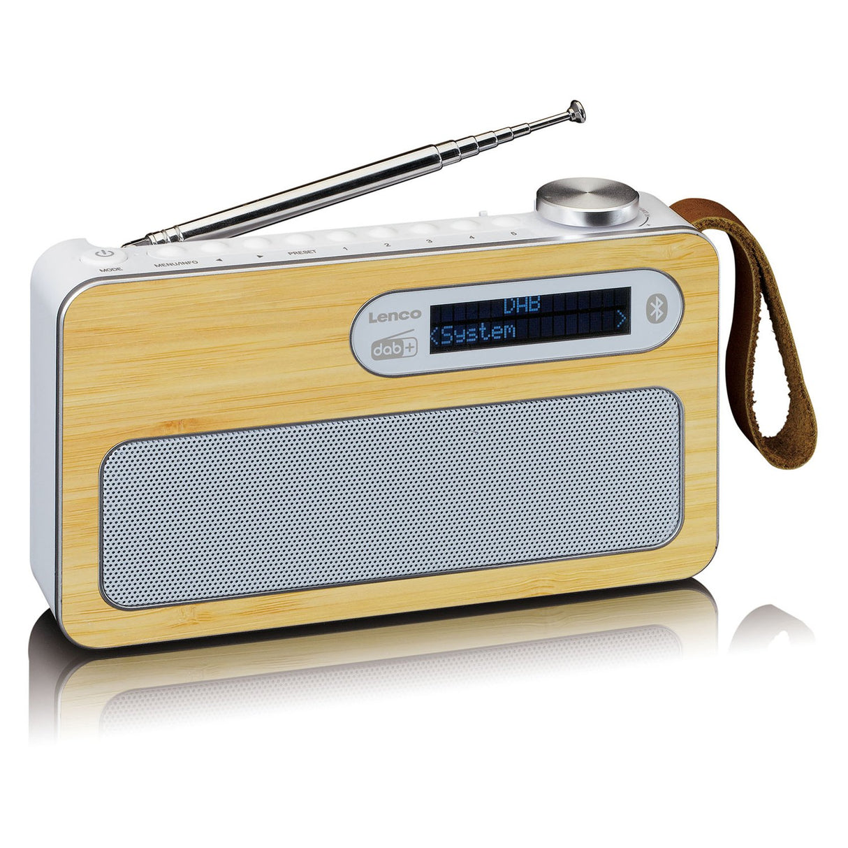 Lenco PDR-040 DAB+ Radio (bambu/vit)