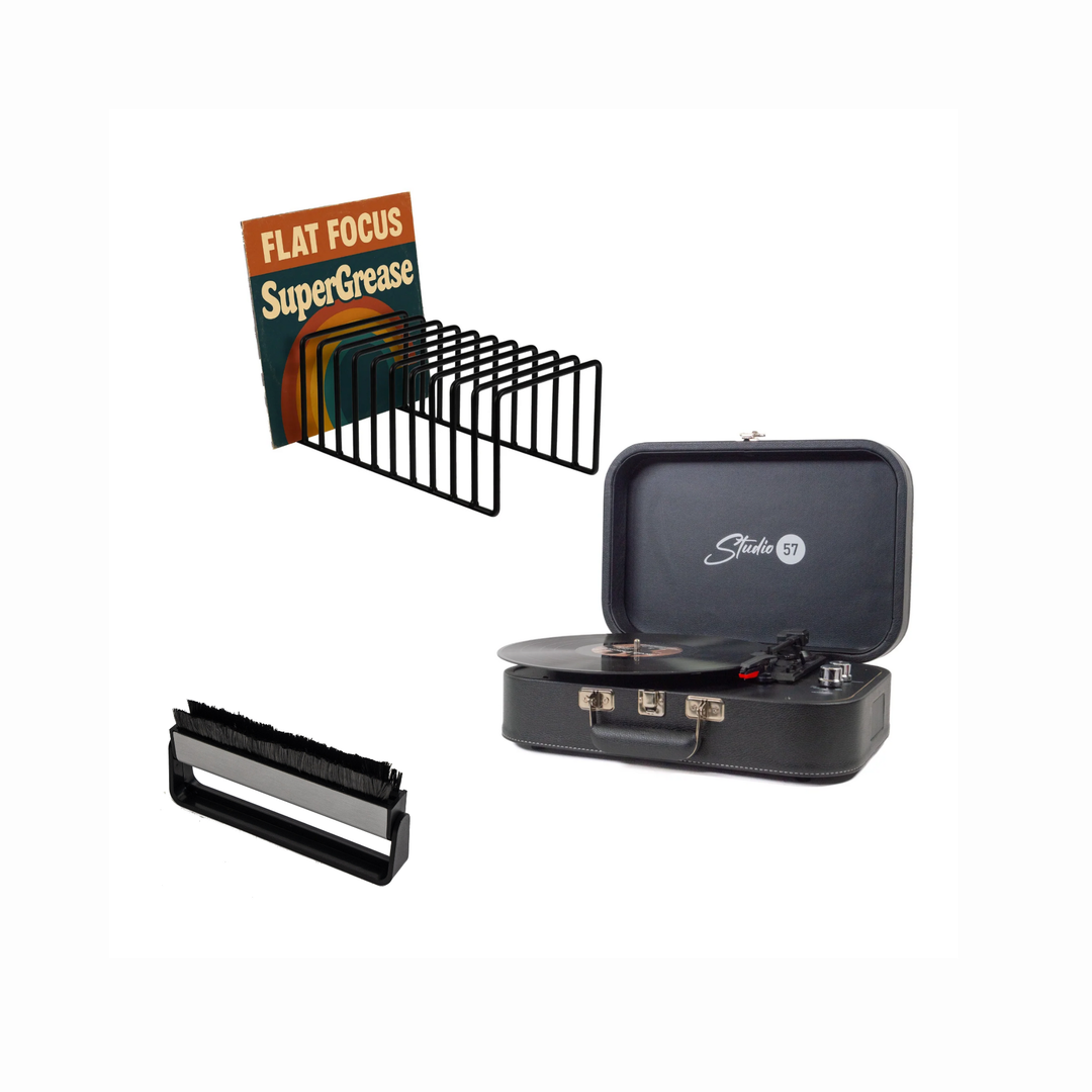 Studio 57 Mellow Skivspelare (Svart) Paket