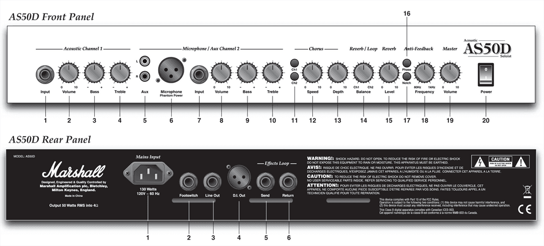 Marshall AS50D akustisk gitarrförstärkare